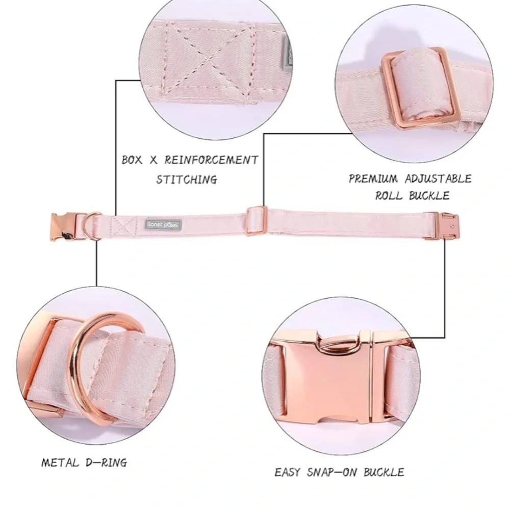 Pink Lionet Dog Bowtie (Detachable) Collar
